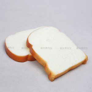 批發高仿真麵包假麵包蛋糕模型 麵包飾品 仿真PU squishy方片麵包 土司